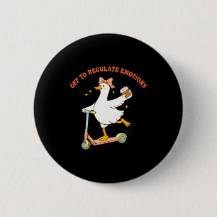 Macaron Rond 5 Cm Pour réguler les émotions, scooter d'oie drôle
