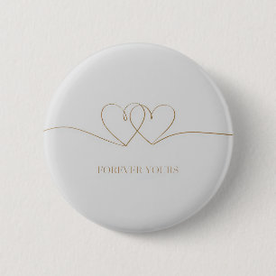 Macaron Rond 5 Cm Pour toujours : Coeurs interconnectés Design