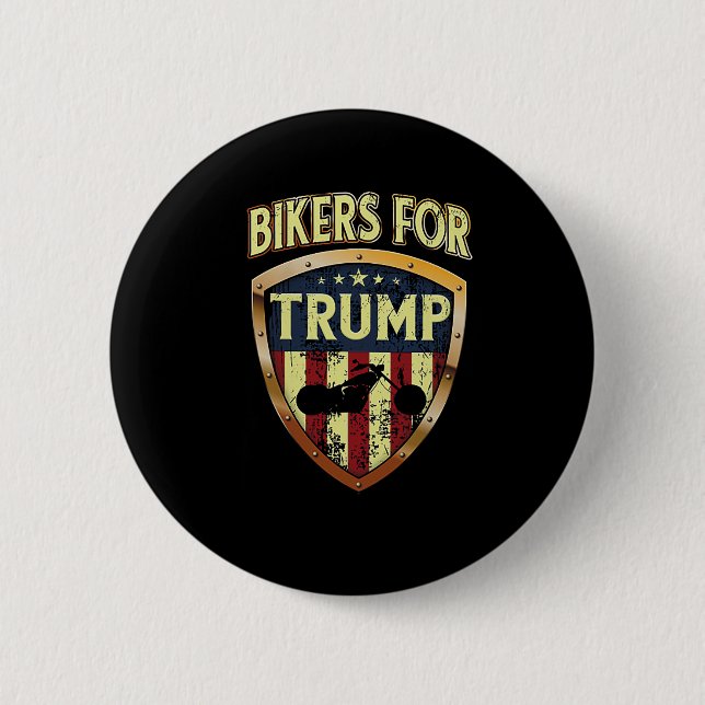 Macaron Rond 5 Cm Pour Trump Funny Biker Cadeau Teft (Devant)