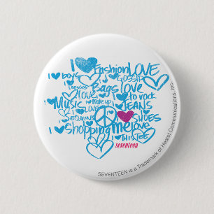Macaron Rond 5 Cm Pourpre/Aqua de graffiti