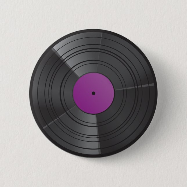 Macaron Rond 5 Cm Pourpre de bouton de vinyle (Devant)