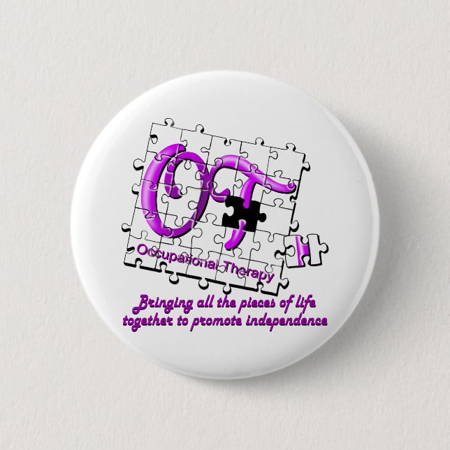 Macaron Rond 5 Cm pourpre de puzzle d'ot (Devant)