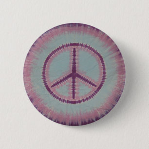 Macaron Rond 5 Cm Poussettes & Bleu Tie Dye Panneau de Paix Flair