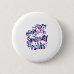 Macaron Rond 5 Cm Poussière d'étoile de licorne dans mes veines Cade