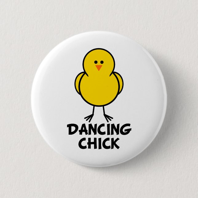 Macaron Rond 5 Cm Poussin de danse (Devant)