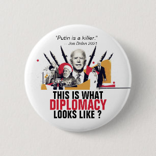 Macaron Rond 5 Cm Poutine est un tueur : Bouton Joe Biden 2021