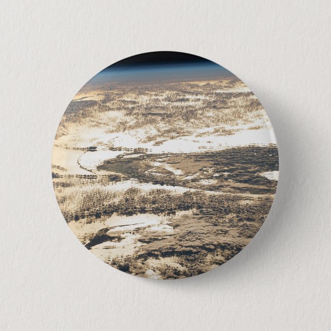 Macaron Rond 5 Cm Poutres De Soleil Au Large De L'Océan Atlantique (Devant)