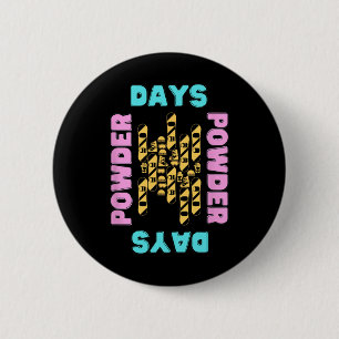 Macaron Rond 5 Cm Powder Days Snowboard Park Ascenseur de ski en ple