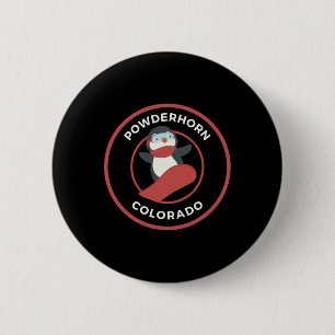 Macaron Rond 5 Cm Powderhorado Colorado Snowboard Penguin Snowboard