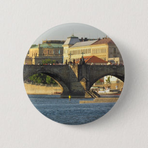 Macaron Rond 5 Cm Prague / Praha bouton personnalisé