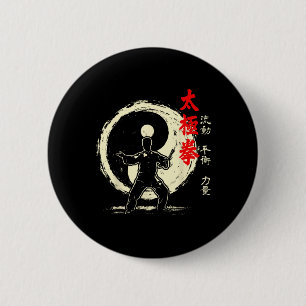 Macaron Rond 5 Cm Pratique d'arts martiaux de méditation Tai Chi Yin