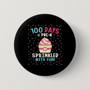 Macaron Rond 5 Cm Pré K 100 Jours De Filles Sprinkled Fun Cupca
