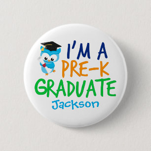 Macaron Rond 5 Cm Pré-K Graduate Cute Custom Preschool Graduation