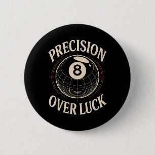 Macaron Rond 5 Cm Precision Over Luck 8 Billard boule Rétro