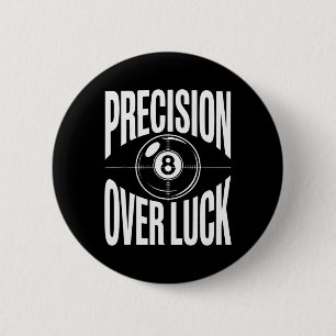 Macaron Rond 5 Cm Precision Over Luck 8 Billard boule Rétro