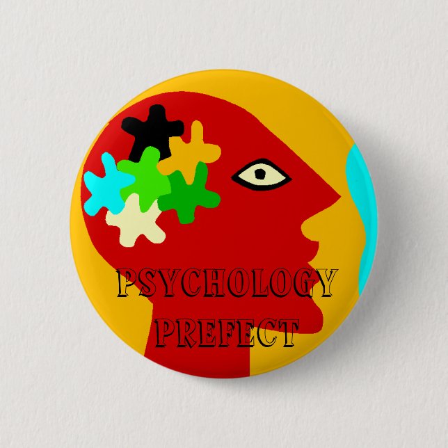 Macaron Rond 5 Cm Préfet de psychologie (Devant)