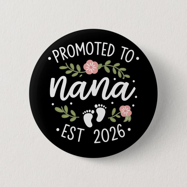 Macaron Rond 5 Cm Pregnancy Announcement Promoted to Nana 2026  (Devant)