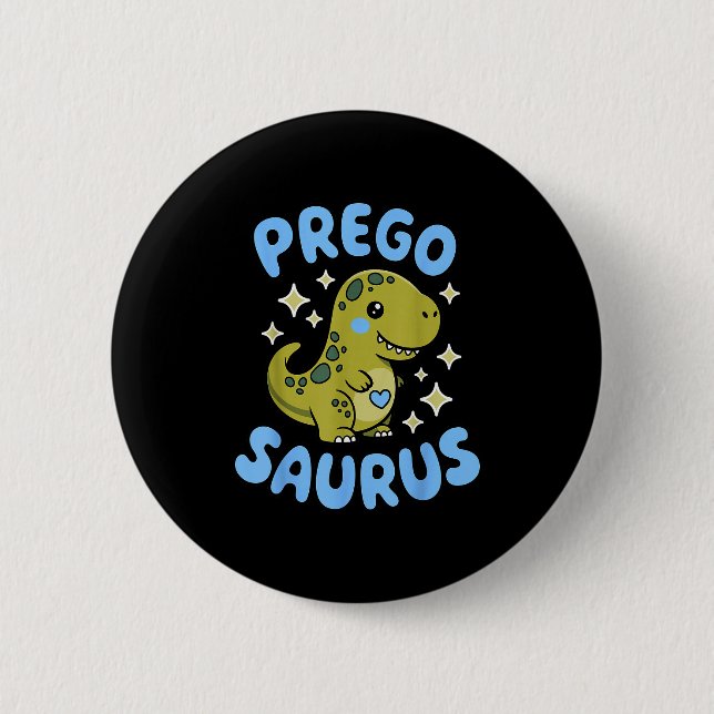 Macaron Rond 5 Cm Pregosaurus Cute Retro Mommy Dinosaur Pregnancy An (Devant)