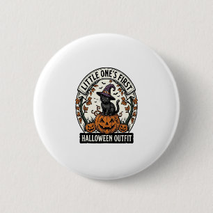 Macaron Rond 5 Cm Premier costume d'Halloween Vintage Chat Noir Citr