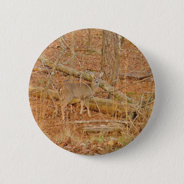 Macaron Rond 5 Cm Premier hiver du Cerf de Bébé (Devant)