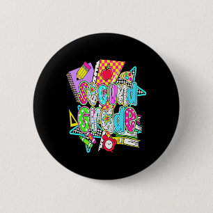 Macaron Rond 5 Cm Premier jour de deuxième année Bundle floral pour 