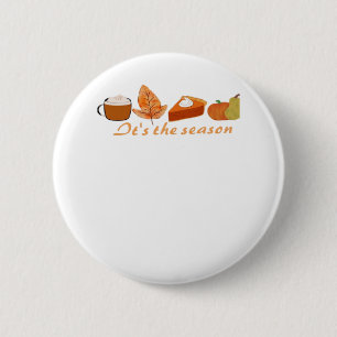 Macaron Rond 5 Cm Premier Jour De L'Automne Bonjour Automne