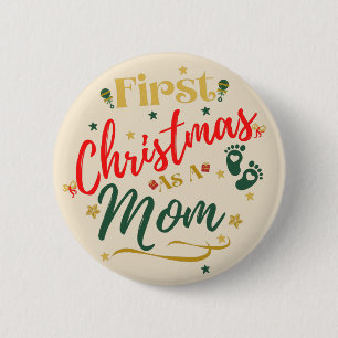Macaron Rond 5 Cm Premier Noël en maman