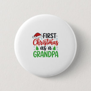 Macaron Rond 5 Cm Premier Noël Papy Chapeau de Père Noël