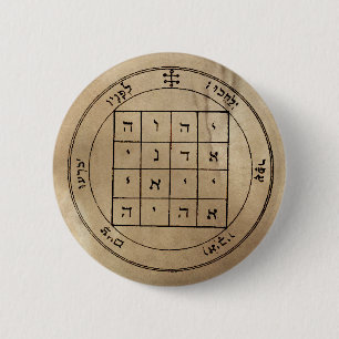 Macaron Rond 5 Cm Premier pentagramme de bouton de Saturn