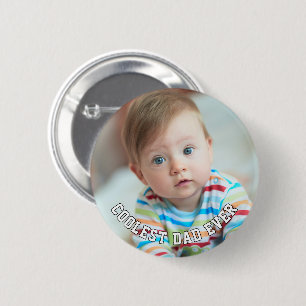 Macaron Rond 5 Cm Première Fête des Pères Papa le Plus Cool Bébé Pho