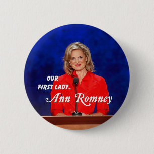 Macaron Rond 5 Cm Première Madame Button d'Ann Romney