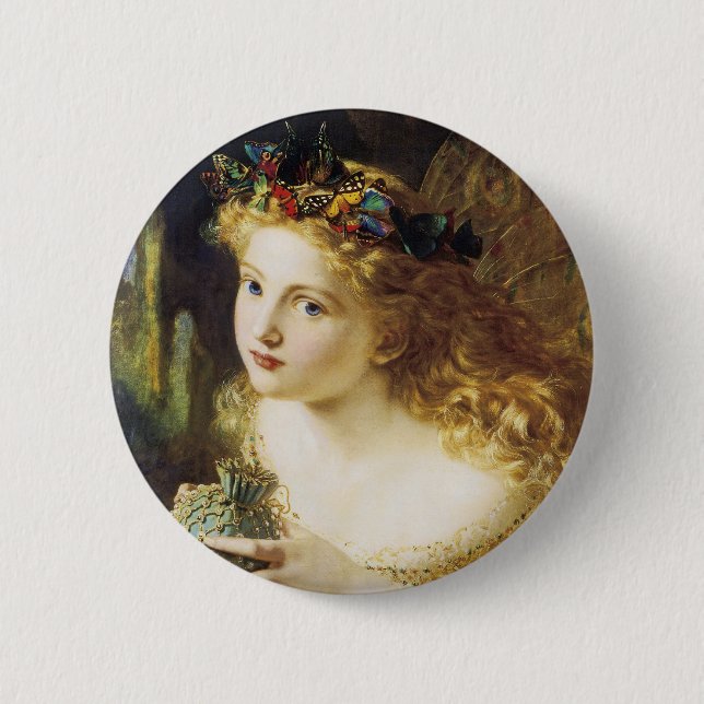 Macaron Rond 5 Cm Prendre le juste visage de la femme (Devant)