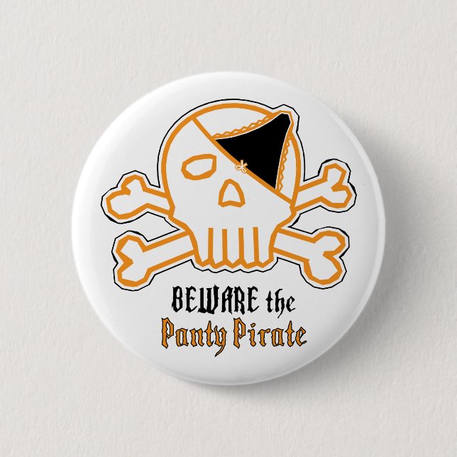 Macaron Rond 5 Cm Prenez garde du pirate de culotte (Devant)