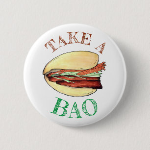 Macaron Rond 5 Cm PRENEZ UN BAO Pork Belly Bun Chinese Taiwanese Foo