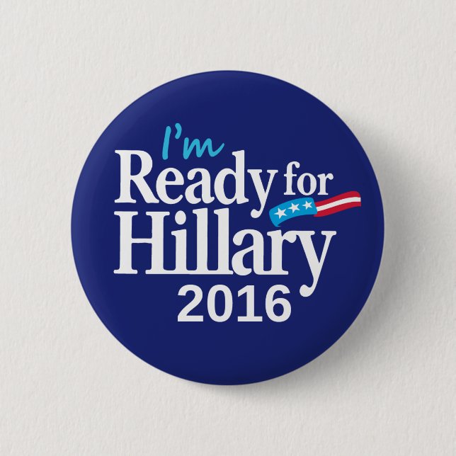 Macaron Rond 5 Cm Préparez pour le bouton de Hillary 2016 (Devant)