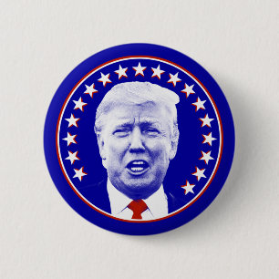 Macaron Rond 5 Cm Président Donald Trump en Blue