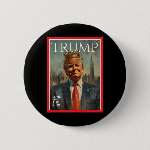 Macaron Rond 5 Cm Président Donald Trump Vive le roi