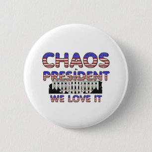 Macaron Rond 5 Cm Président Du Chaos, Nous Aimons Les Boutons