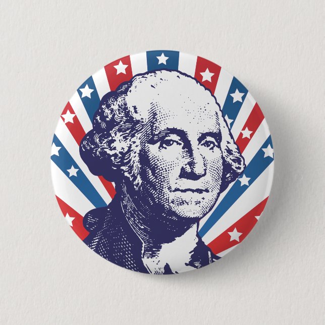 Macaron Rond 5 Cm président George Washington (Devant)