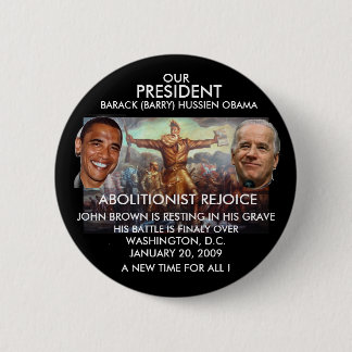 Macaron Rond 5 Cm PRÉSIDENT OBAMA, BRUN de JOHN - customisé