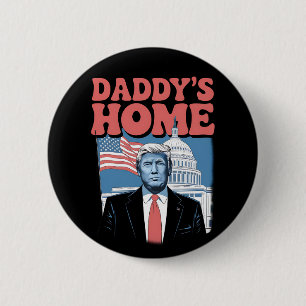 Macaron Rond 5 Cm Président Trump Papa est à la maison Reprenons l'A