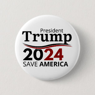 Macaron Rond 5 Cm Président Trump _ Sauvez l'Amérique, Élection 2024