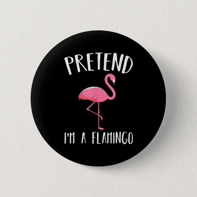 Macaron Rond 5 Cm Pretend I'm A Nk Flamingo Funny Halloween Costume  (Devant)