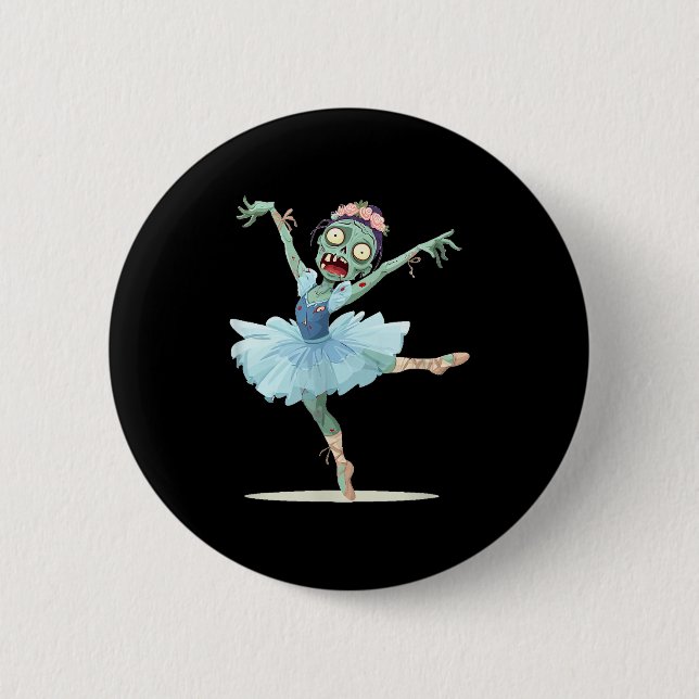Macaron Rond 5 Cm Pretty Ballerina Zombie Costume  (Devant)