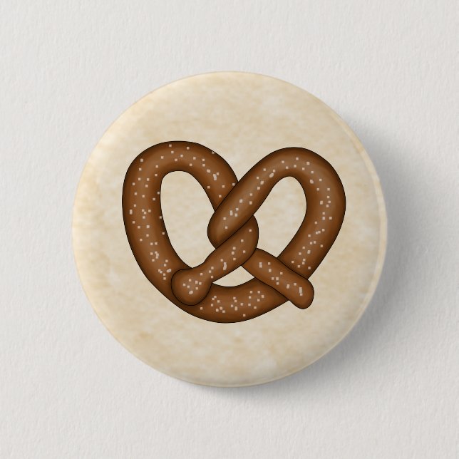 Macaron Rond 5 Cm Pretzel avec Bouton Bkgd Beige (Devant)