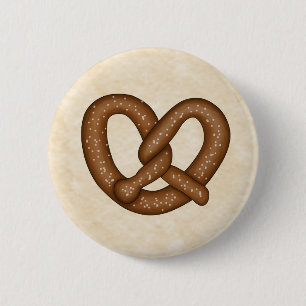 Macaron Rond 5 Cm Pretzel avec Bouton Bkgd Beige