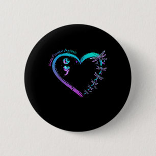 Macaron Rond 5 Cm Prévention du suicide Papillon Cœur Amour 