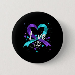 Macaron Rond 5 Cm Prévention du suicide - Semicolon Sensibilisation