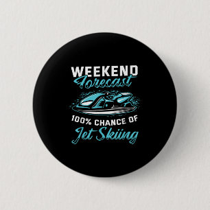 Macaron Rond 5 Cm Prévisions de week-end ski nautique drôle moto de