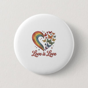 Macaron Rond 5 Cm Pride Papillon Cœur L'amour Est L'amour Conception